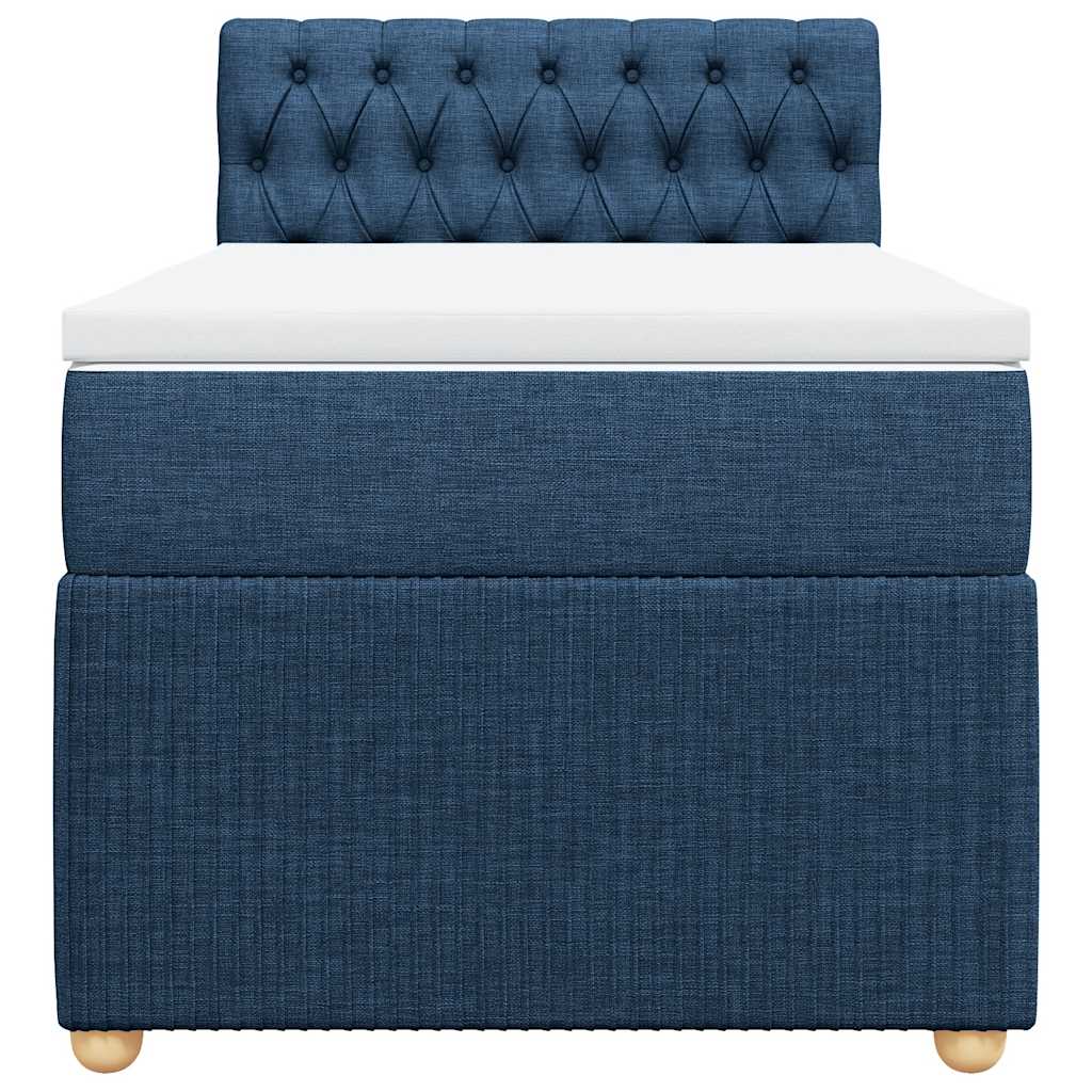 Boxspring met matras stof blauw 90x190 cm is nu te koop bij PeponiXL, paradijselijk wonen!