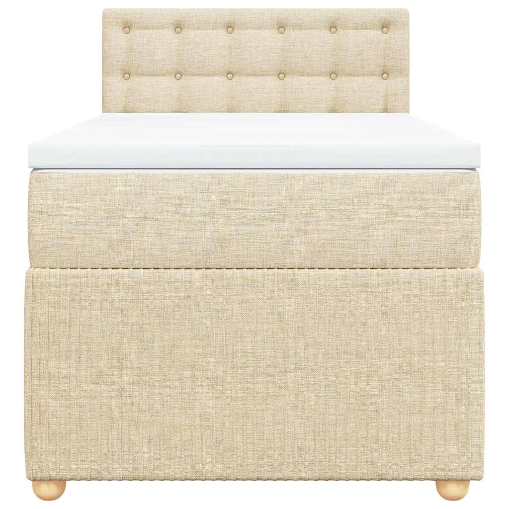 Boxspring met matras stof crèmekleurig 90x190 cm is nu te koop bij PeponiXL, paradijselijk wonen!