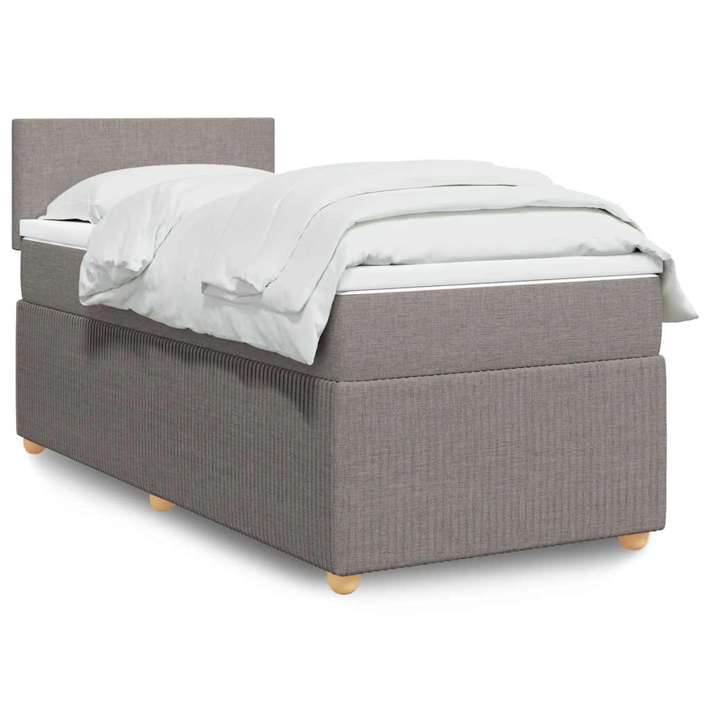 Boxspring met matras stof taupe 90x200 cm is nu te koop bij PeponiXL, paradijselijk wonen!