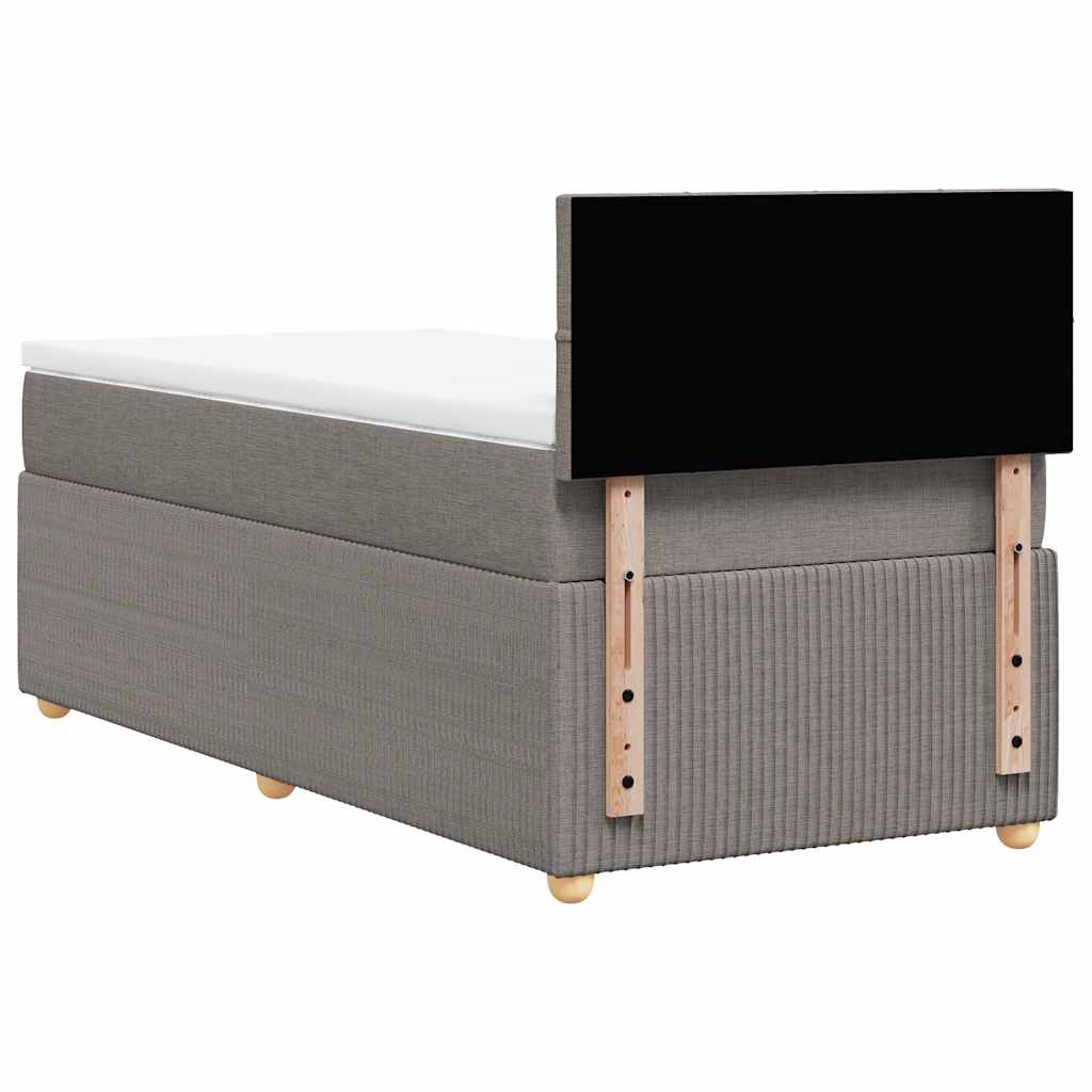 Boxspring met matras stof taupe 90x200 cm is nu te koop bij PeponiXL, paradijselijk wonen!