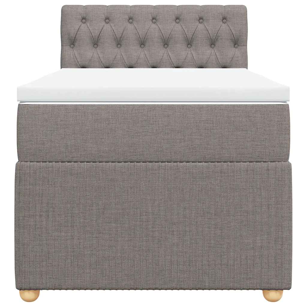 Boxspring met matras stof taupe 90x200 cm is nu te koop bij PeponiXL, paradijselijk wonen!