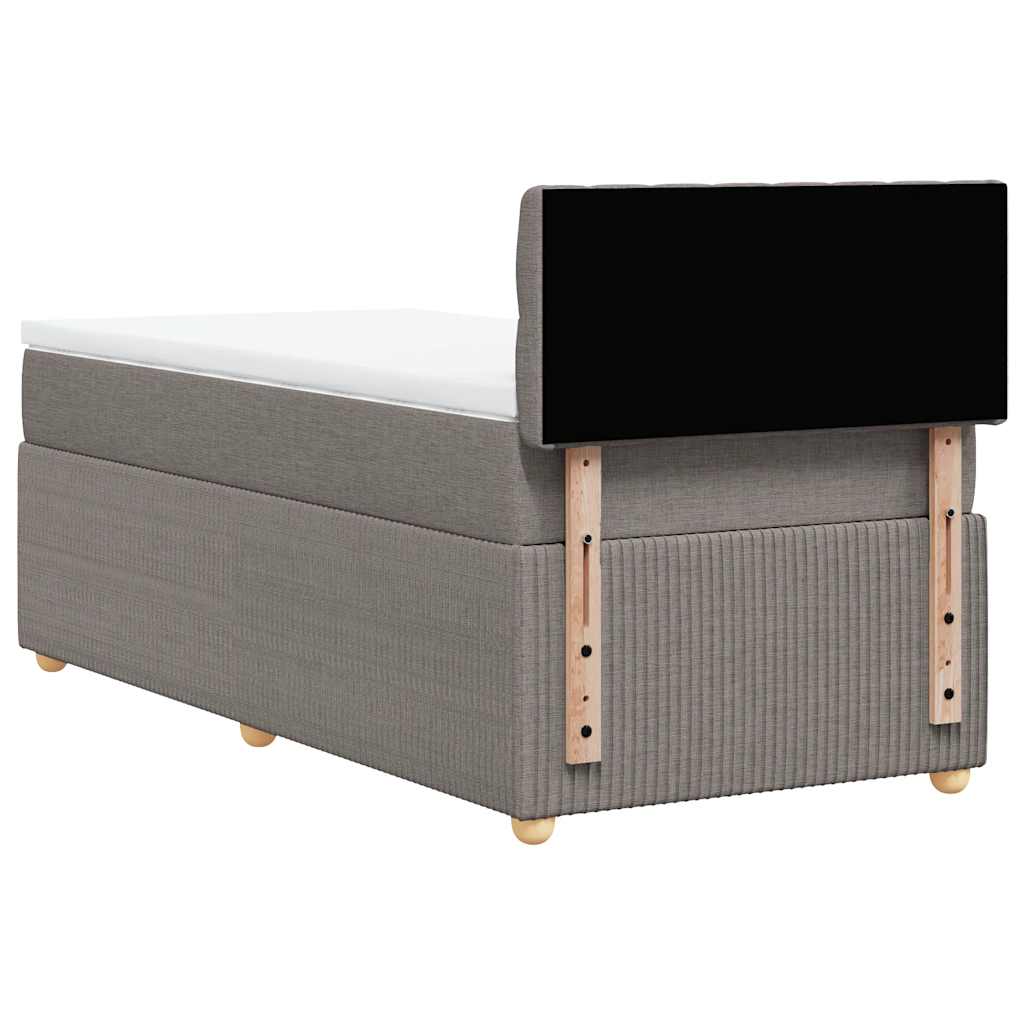 Boxspring met matras stof taupe 90x200 cm is nu te koop bij PeponiXL, paradijselijk wonen!