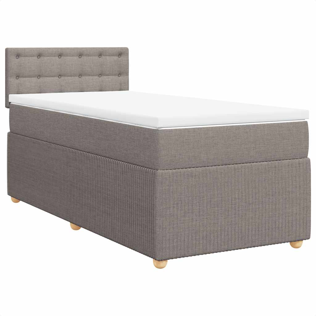 Boxspring met matras stof taupe 90x200 cm is nu te koop bij PeponiXL, paradijselijk wonen!