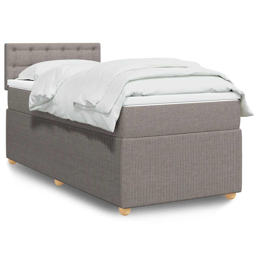 Boxspring met matras stof taupe 90x200 cm is nu te koop bij PeponiXL, paradijselijk wonen!