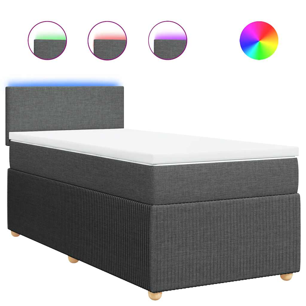 Boxspring met matras stof donkergrijs 100x200 cm is nu te koop bij PeponiXL, paradijselijk wonen!