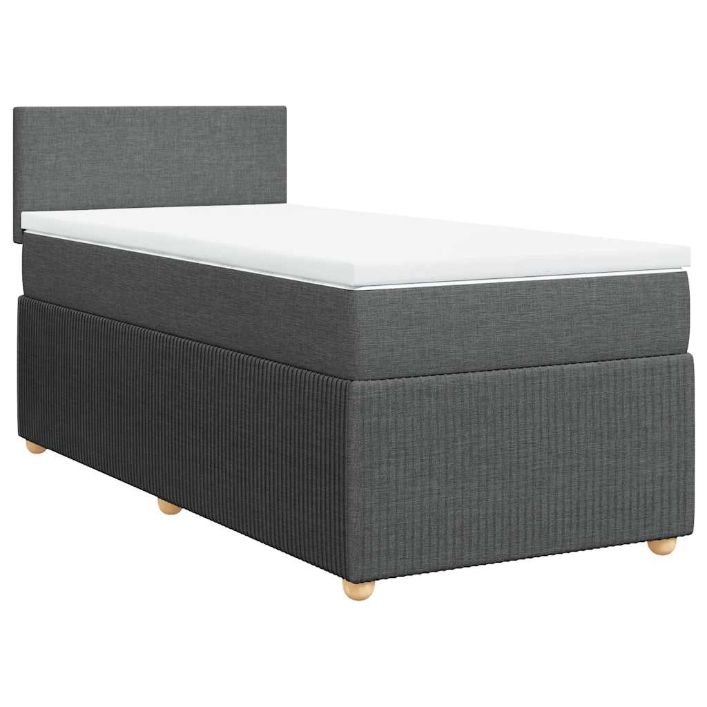 Boxspring met matras stof donkergrijs 100x200 cm is nu te koop bij PeponiXL, paradijselijk wonen!