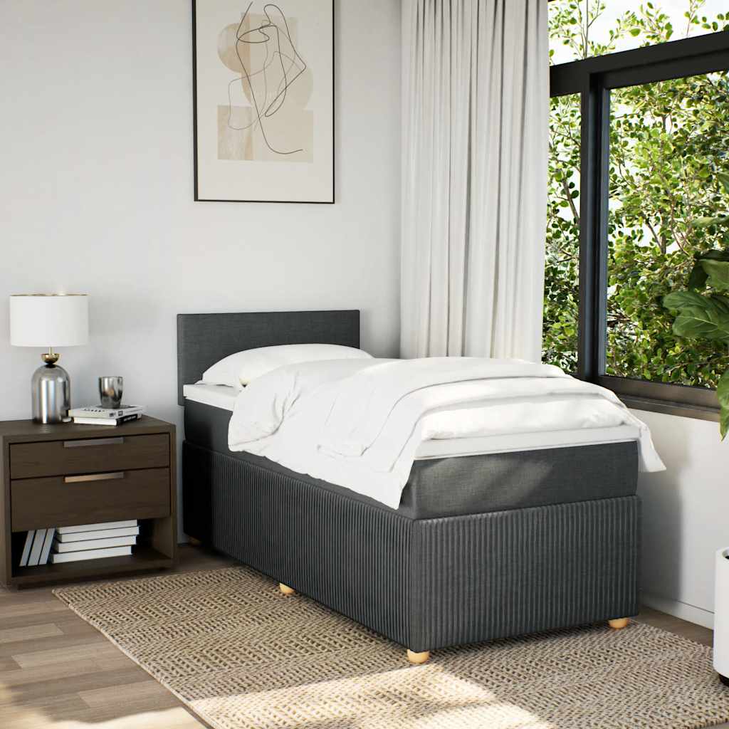 Boxspring met matras stof donkergrijs 100x200 cm is nu te koop bij PeponiXL, paradijselijk wonen!