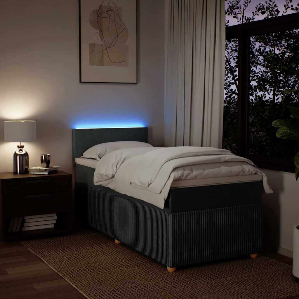 Boxspring met matras stof donkergrijs 100x200 cm is nu te koop bij PeponiXL, paradijselijk wonen!