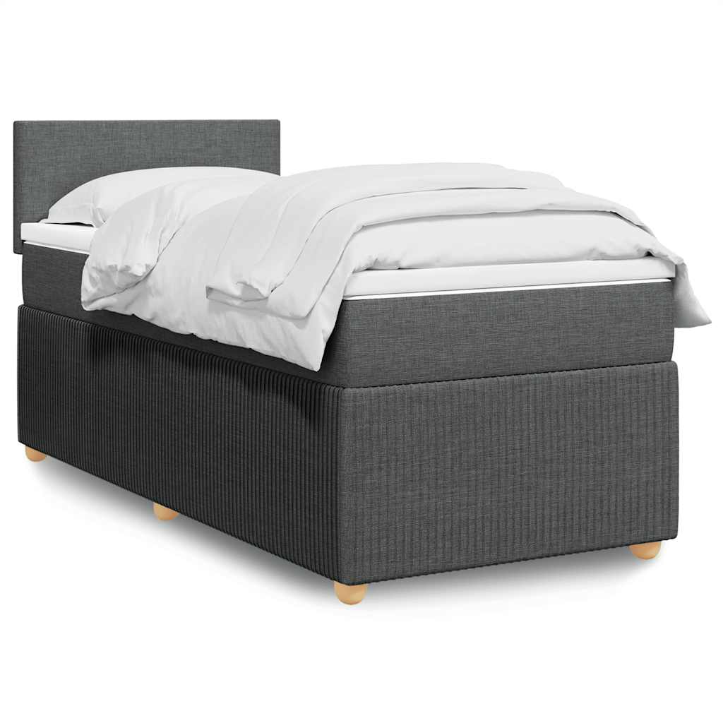 Boxspring met matras stof donkergrijs 100x200 cm is nu te koop bij PeponiXL, paradijselijk wonen!