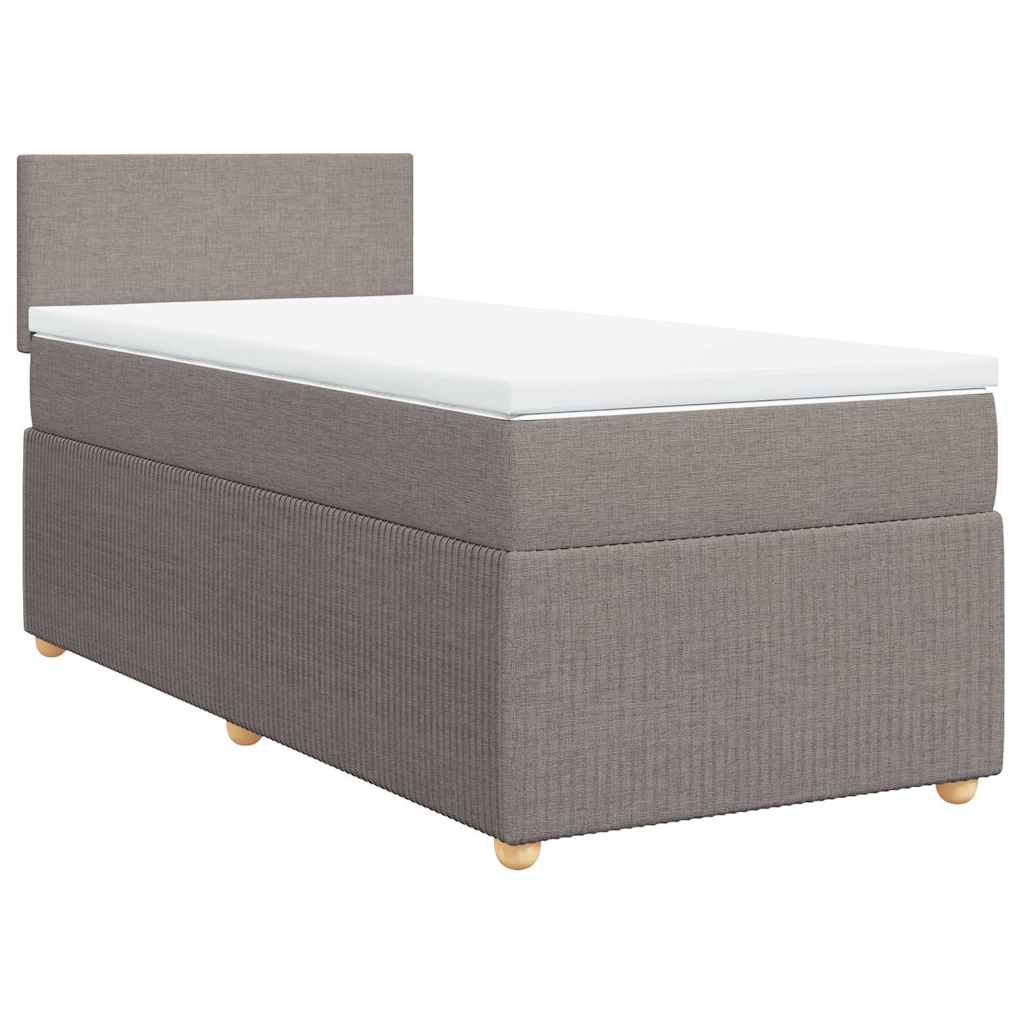 Boxspring met matras stof taupe 100x200 cm is nu te koop bij PeponiXL, paradijselijk wonen!