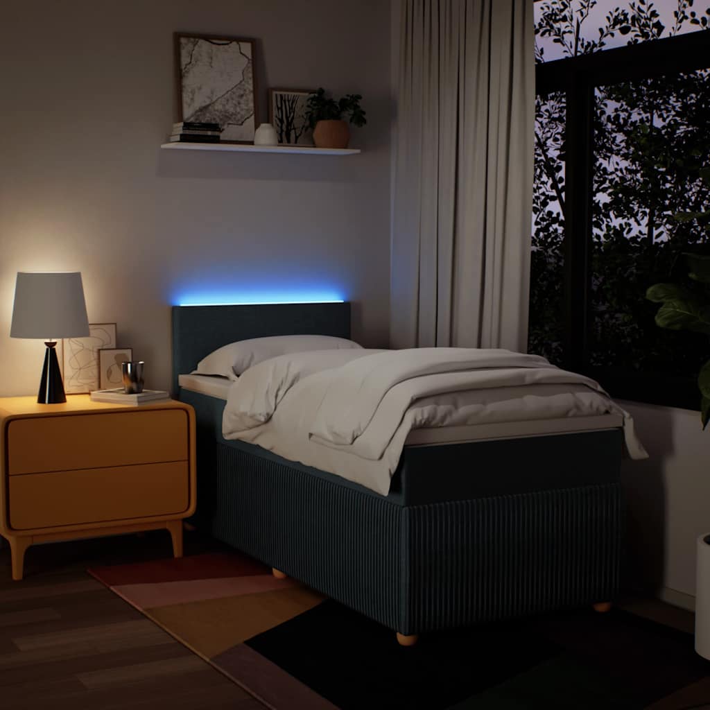 Boxspring met matras stof blauw 100x200 cm is nu te koop bij PeponiXL, paradijselijk wonen!