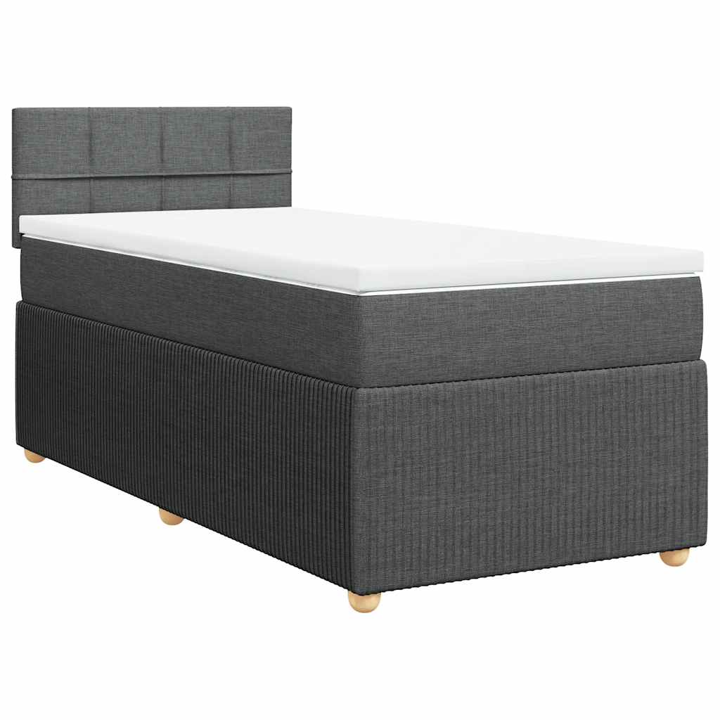 Boxspring met matras stof donkergrijs 100x200 cm is nu te koop bij PeponiXL, paradijselijk wonen!