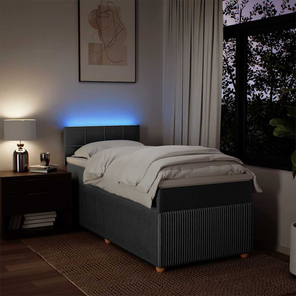Boxspring met matras stof donkergrijs 100x200 cm is nu te koop bij PeponiXL, paradijselijk wonen!
