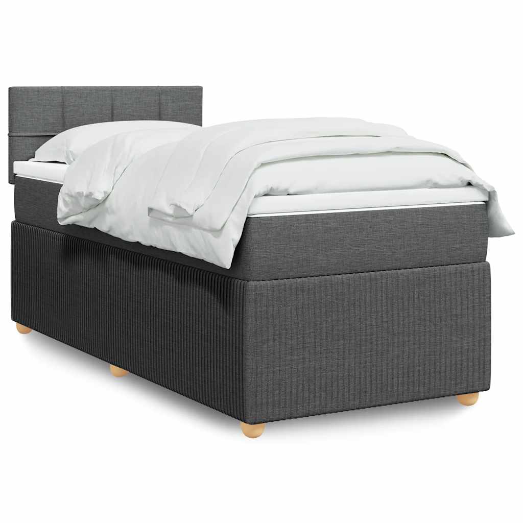 Boxspring met matras stof donkergrijs 100x200 cm is nu te koop bij PeponiXL, paradijselijk wonen!