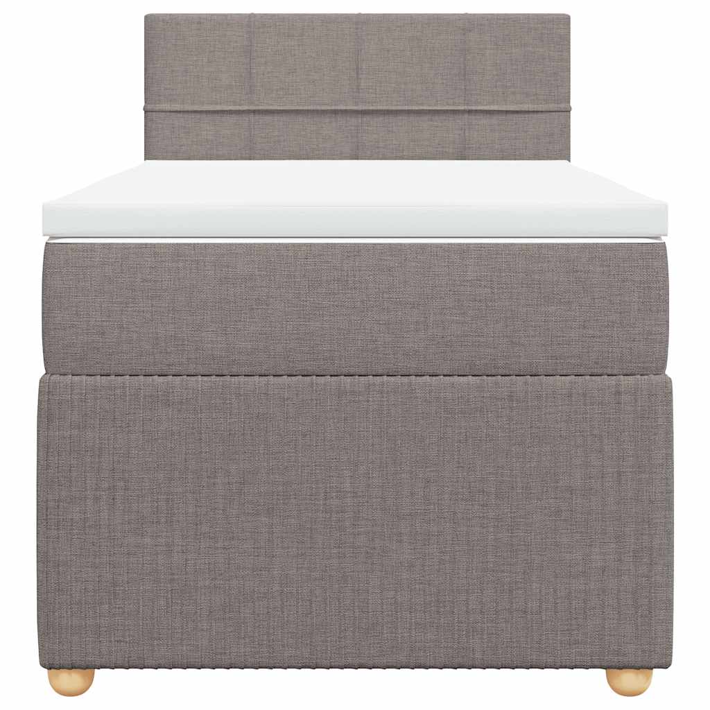 Boxspring met matras stof taupe 100x200 cm is nu te koop bij PeponiXL, paradijselijk wonen!