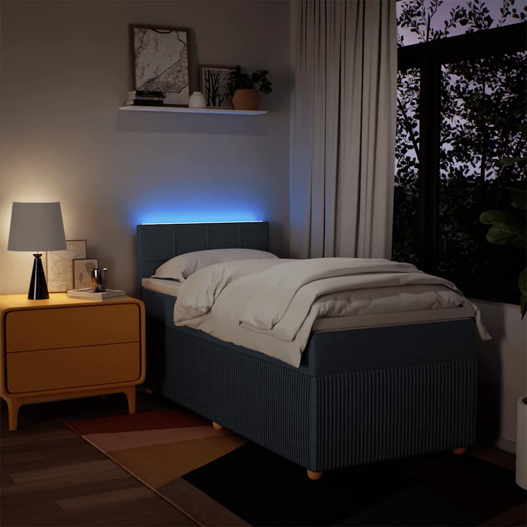Boxspring met matras stof blauw 100x200 cm is nu te koop bij PeponiXL, paradijselijk wonen!