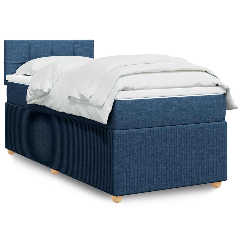 Boxspring met matras stof blauw 100x200 cm is nu te koop bij PeponiXL, paradijselijk wonen!