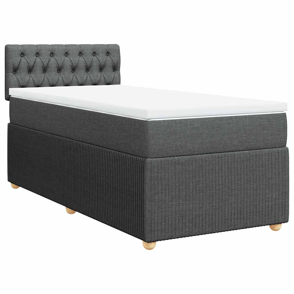 Boxspring met matras stof donkergrijs 100x200 cm is nu te koop bij PeponiXL, paradijselijk wonen!
