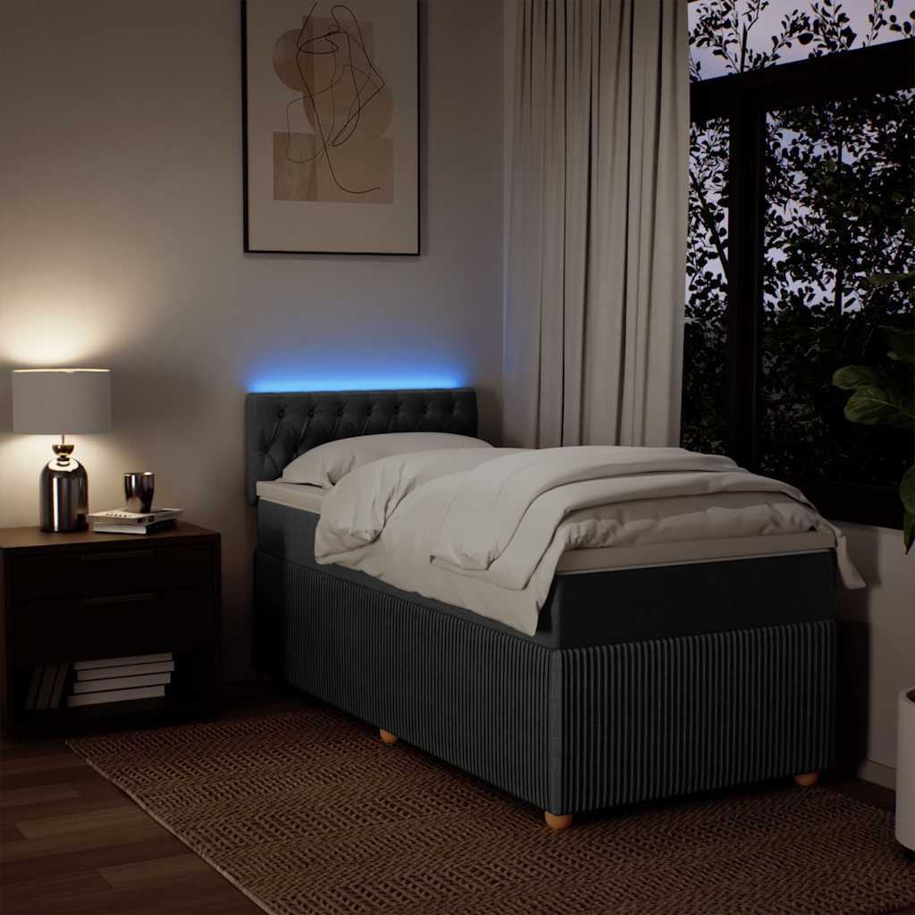 Boxspring met matras stof donkergrijs 100x200 cm is nu te koop bij PeponiXL, paradijselijk wonen!