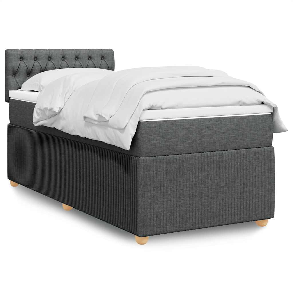 Boxspring met matras stof donkergrijs 100x200 cm is nu te koop bij PeponiXL, paradijselijk wonen!