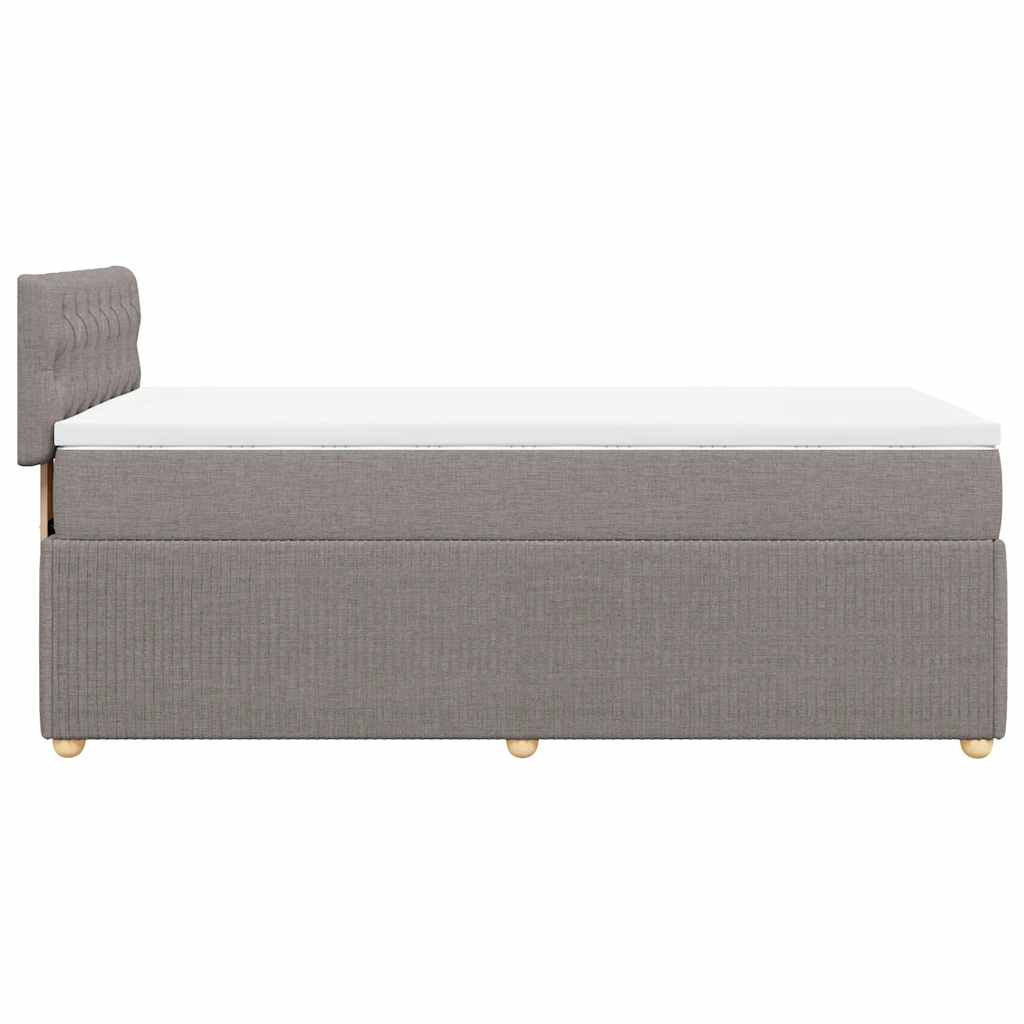 Boxspring met matras stof taupe 100x200 cm is nu te koop bij PeponiXL, paradijselijk wonen!