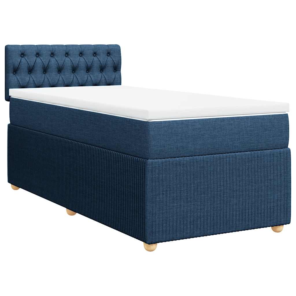 Boxspring met matras stof blauw 100x200 cm is nu te koop bij PeponiXL, paradijselijk wonen!
