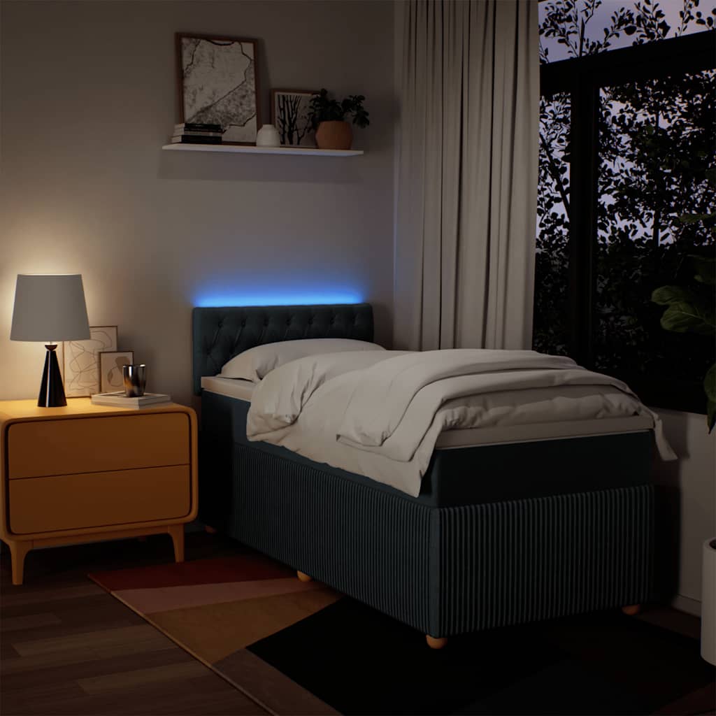 Boxspring met matras stof blauw 100x200 cm is nu te koop bij PeponiXL, paradijselijk wonen!