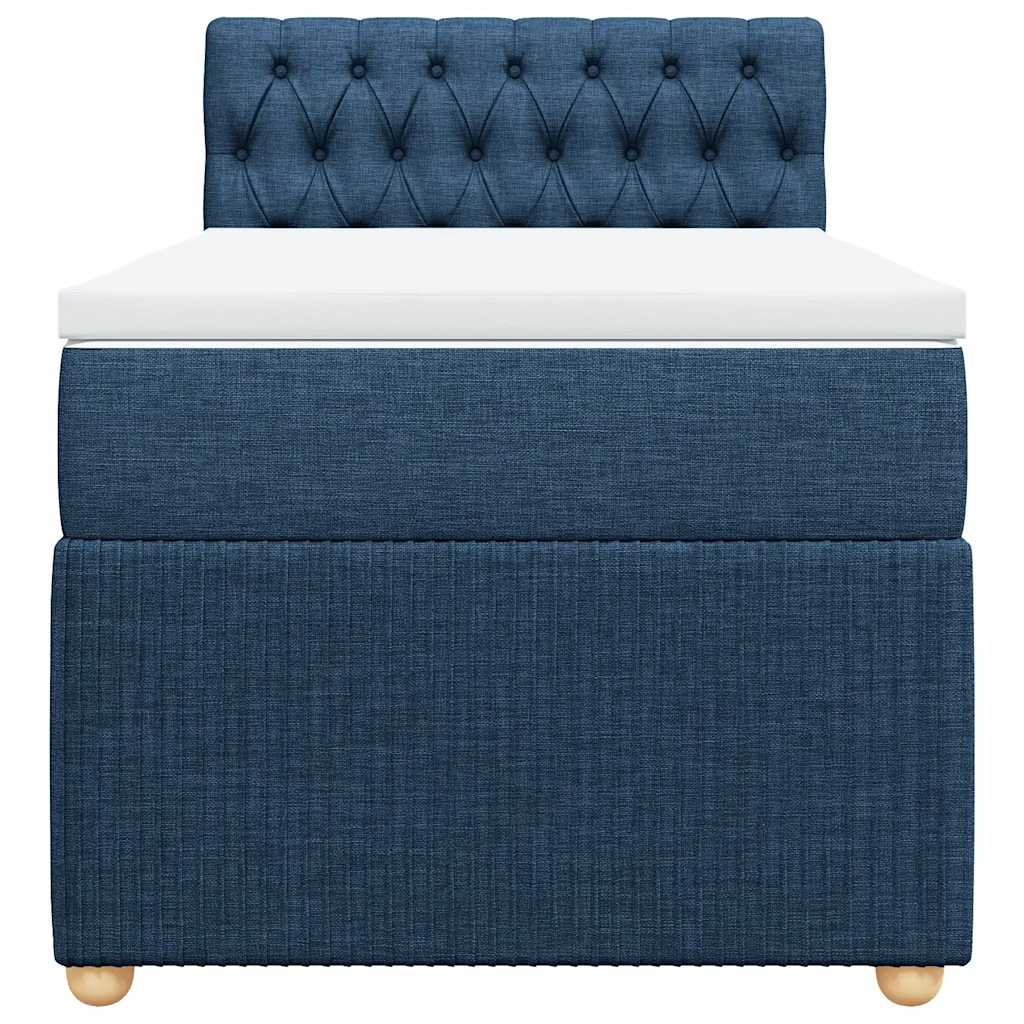 Boxspring met matras stof blauw 100x200 cm is nu te koop bij PeponiXL, paradijselijk wonen!