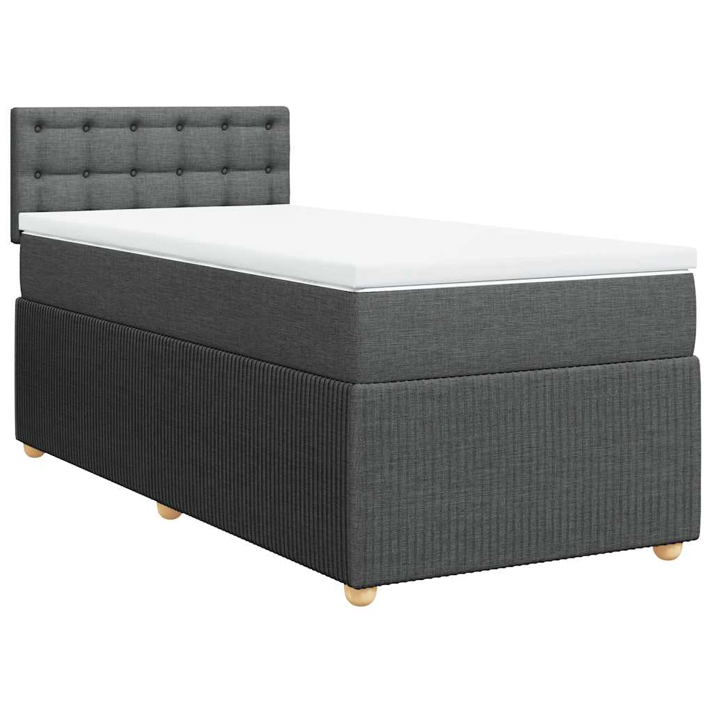 Boxspring met matras stof donkergrijs 100x200 cm is nu te koop bij PeponiXL, paradijselijk wonen!