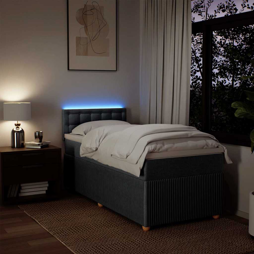 Boxspring met matras stof donkergrijs 100x200 cm is nu te koop bij PeponiXL, paradijselijk wonen!