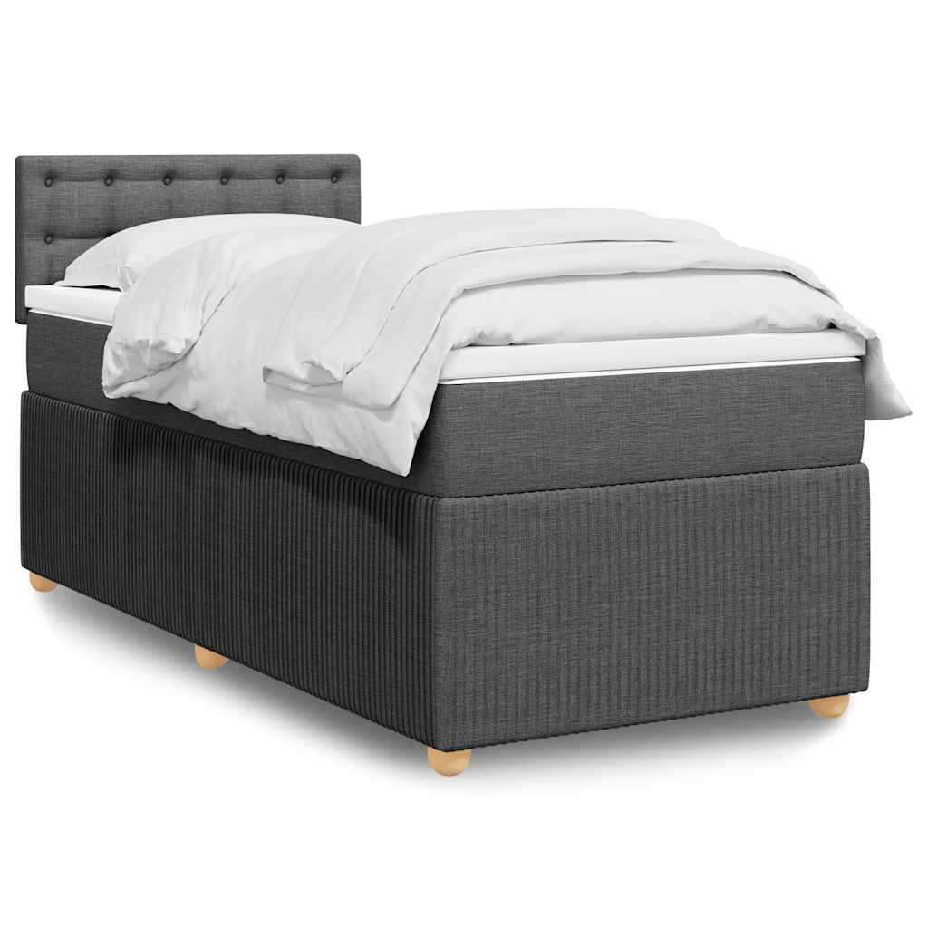 Boxspring met matras stof donkergrijs 100x200 cm is nu te koop bij PeponiXL, paradijselijk wonen!