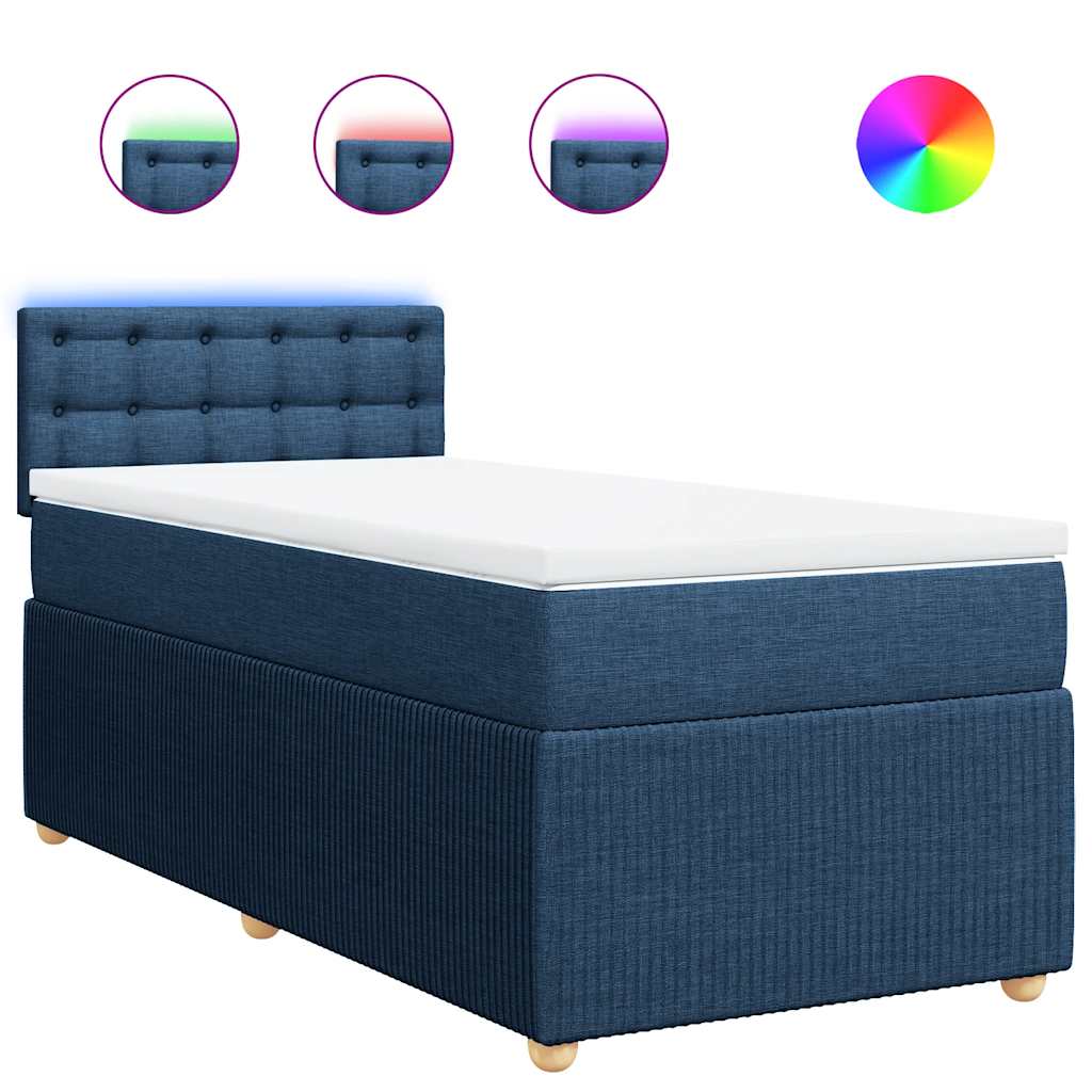 Boxspring met matras stof blauw 100x200 cm is nu te koop bij PeponiXL, paradijselijk wonen!