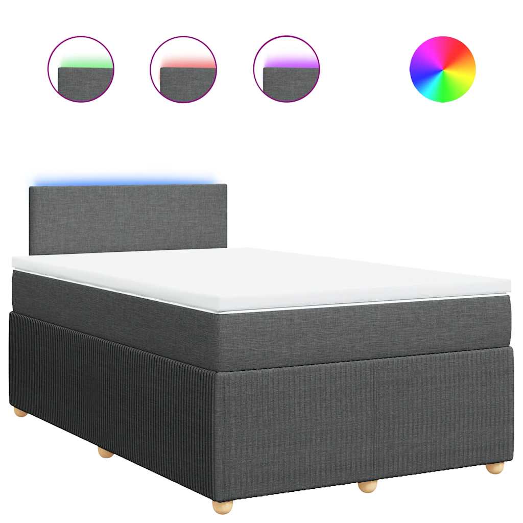 Boxspring met matras stof donkergrijs 120x190 cm is nu te koop bij PeponiXL, paradijselijk wonen!