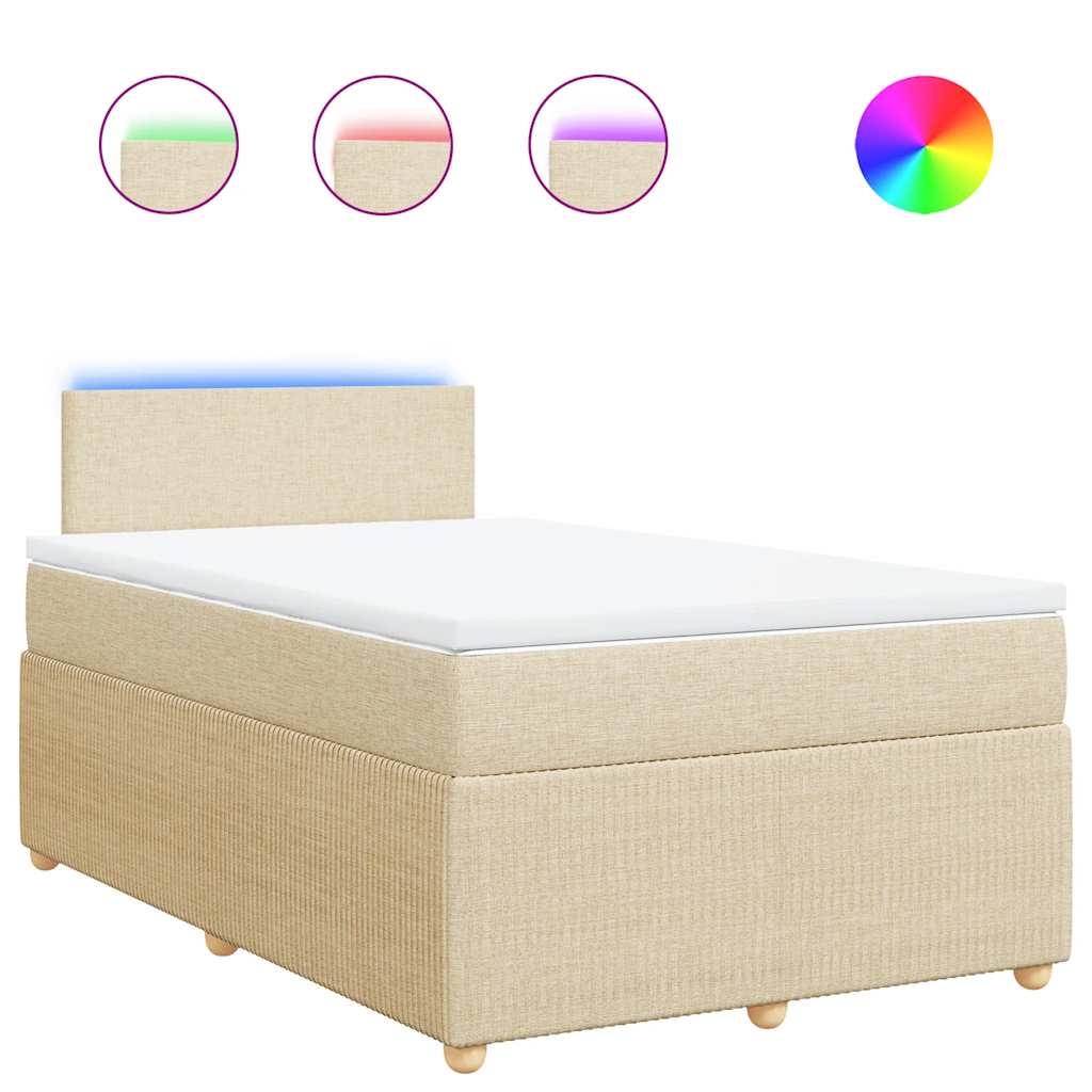 Boxspring met matras stof crèmekleurig 120x190 cm is nu te koop bij PeponiXL, paradijselijk wonen!