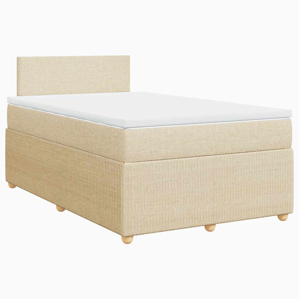 Boxspring met matras stof crèmekleurig 120x190 cm is nu te koop bij PeponiXL, paradijselijk wonen!
