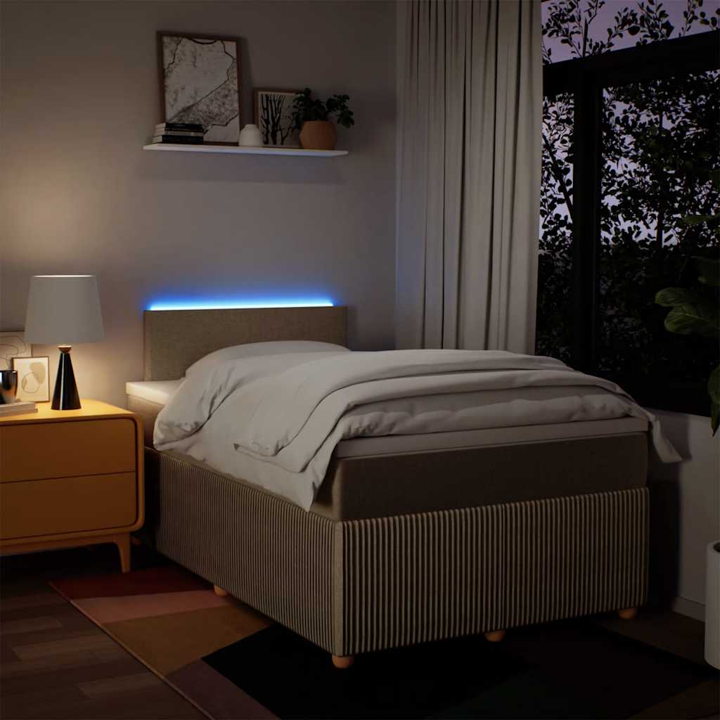 Boxspring met matras stof crèmekleurig 120x190 cm is nu te koop bij PeponiXL, paradijselijk wonen!