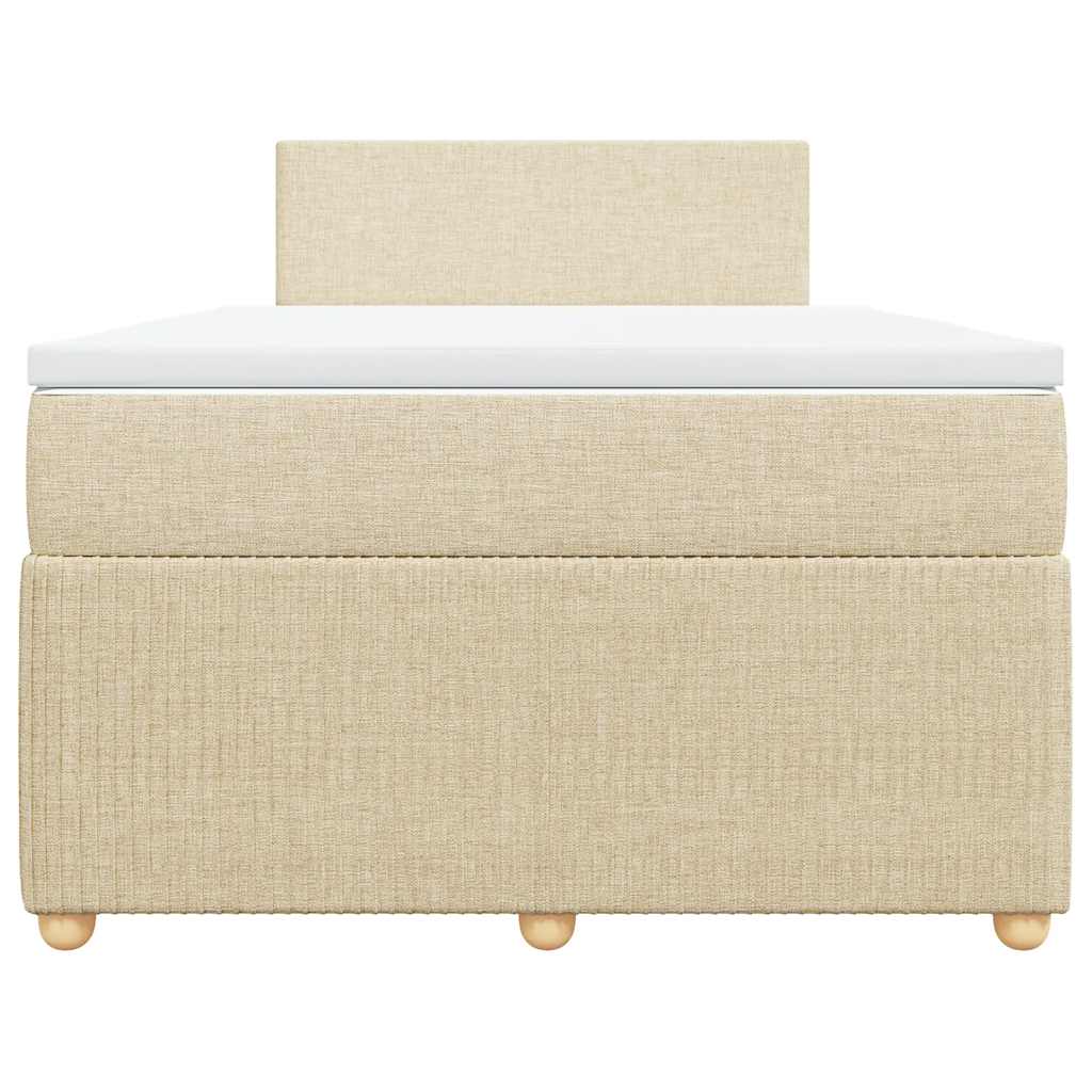 Boxspring met matras stof crèmekleurig 120x190 cm is nu te koop bij PeponiXL, paradijselijk wonen!