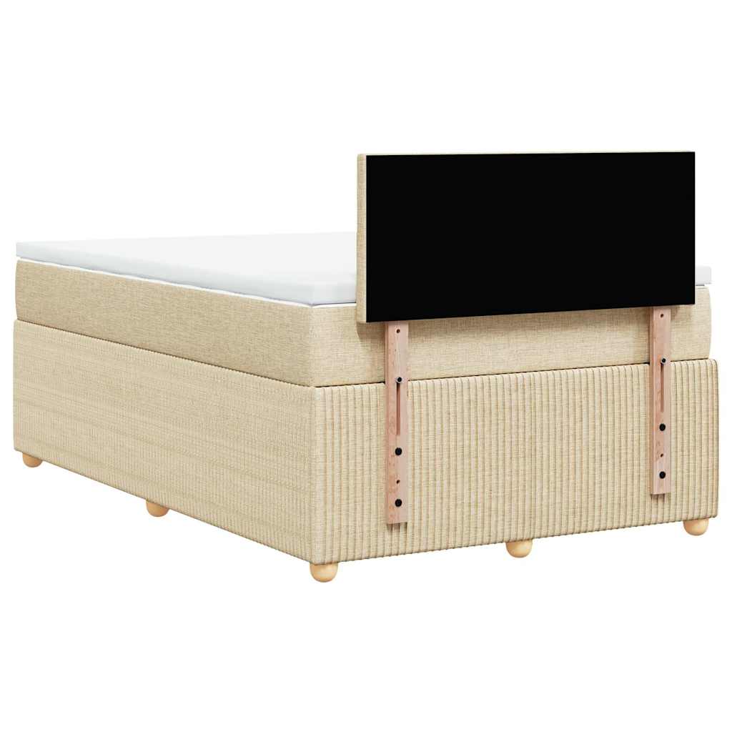 Boxspring met matras stof crèmekleurig 120x190 cm is nu te koop bij PeponiXL, paradijselijk wonen!