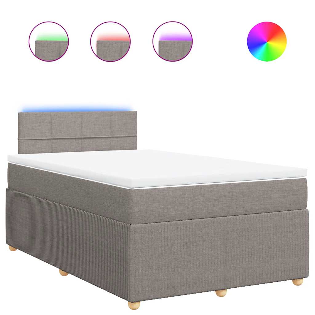 Boxspring met matras stof taupe 120x190 cm is nu te koop bij PeponiXL, paradijselijk wonen!