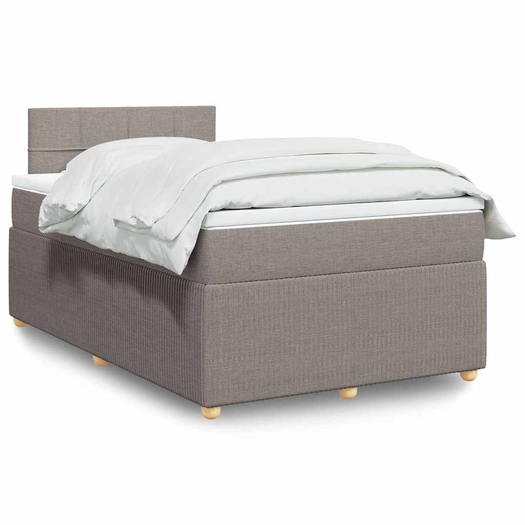 Boxspring met matras stof taupe 120x190 cm is nu te koop bij PeponiXL, paradijselijk wonen!