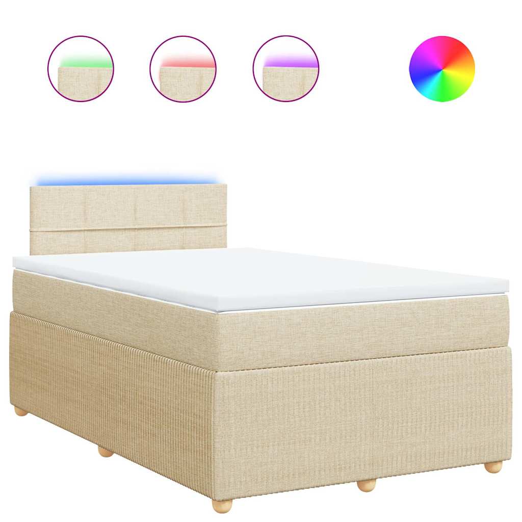 Boxspring met matras stof crèmekleurig 120x190 cm is nu te koop bij PeponiXL, paradijselijk wonen!