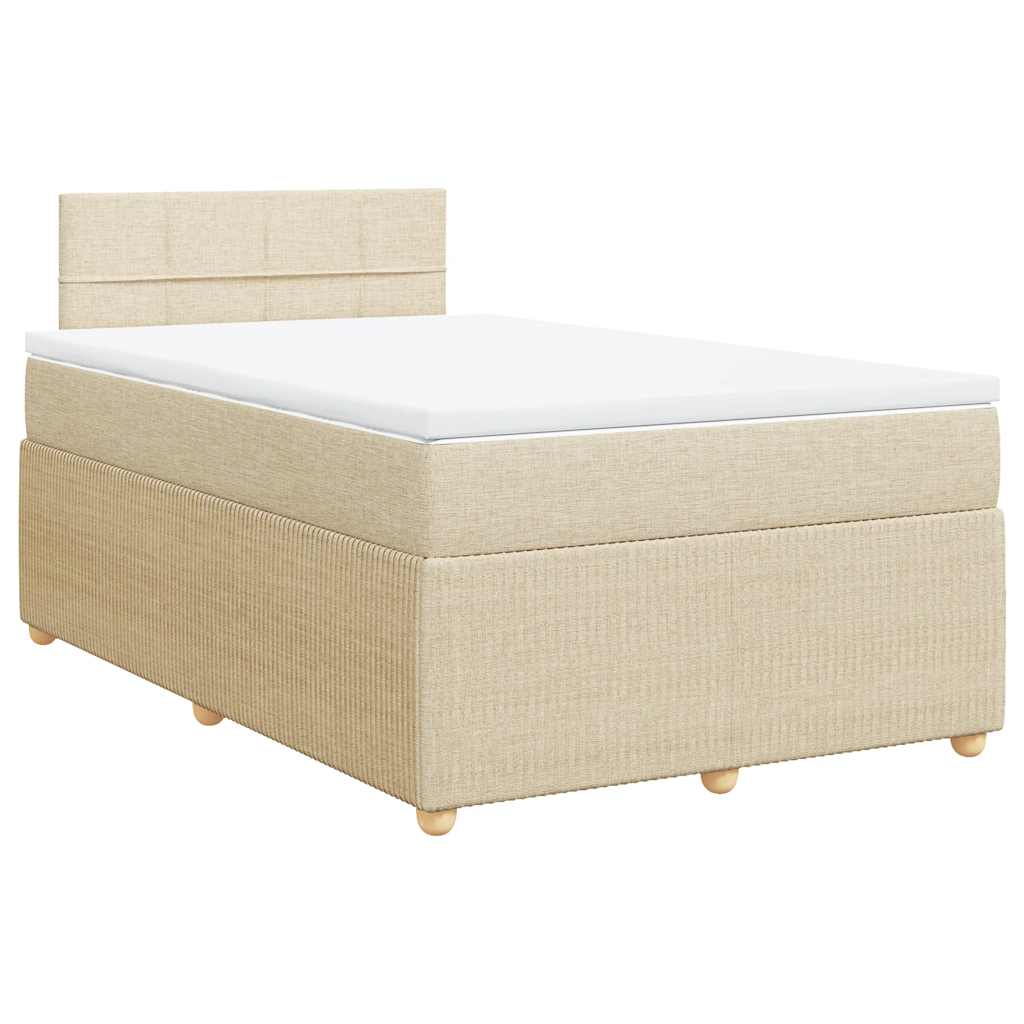 Boxspring met matras stof crèmekleurig 120x190 cm is nu te koop bij PeponiXL, paradijselijk wonen!