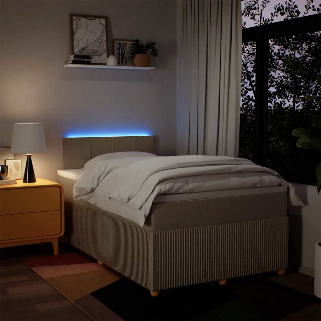 Boxspring met matras stof crèmekleurig 120x190 cm is nu te koop bij PeponiXL, paradijselijk wonen!