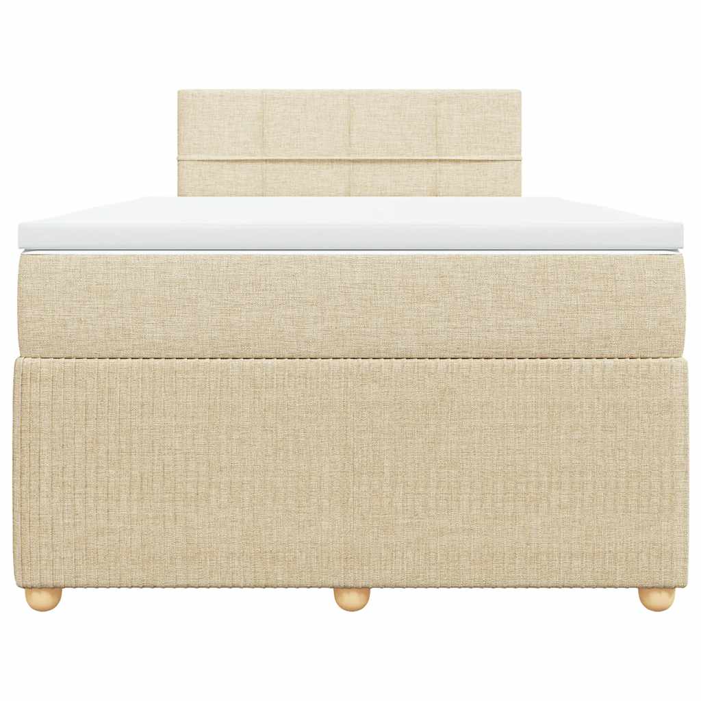 Boxspring met matras stof crèmekleurig 120x190 cm is nu te koop bij PeponiXL, paradijselijk wonen!