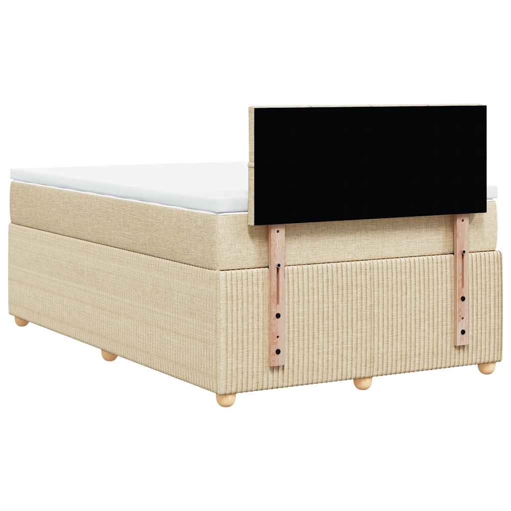 Boxspring met matras stof crèmekleurig 120x190 cm is nu te koop bij PeponiXL, paradijselijk wonen!