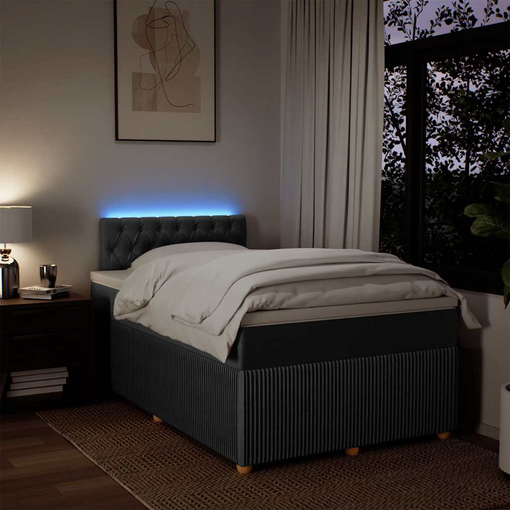 Boxspring met matras stof donkergrijs 120x190 cm is nu te koop bij PeponiXL, paradijselijk wonen!