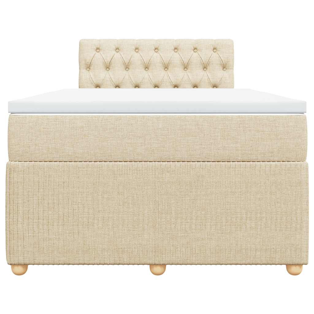 Boxspring met matras stof crèmekleurig 120x190 cm is nu te koop bij PeponiXL, paradijselijk wonen!