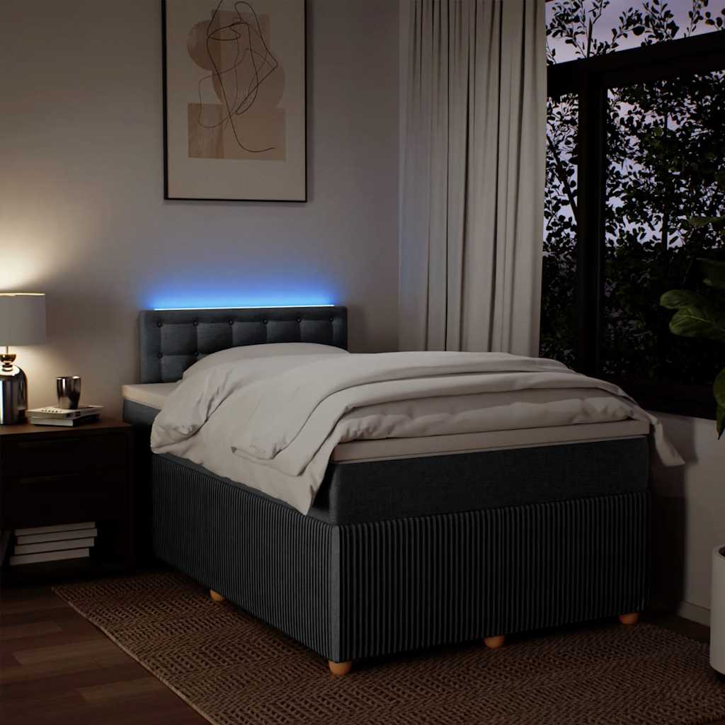 Boxspring met matras stof donkergrijs 120x190 cm is nu te koop bij PeponiXL, paradijselijk wonen!