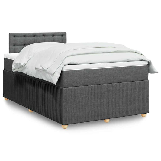 Boxspring met matras stof donkergrijs 120x190 cm is nu te koop bij PeponiXL, paradijselijk wonen!