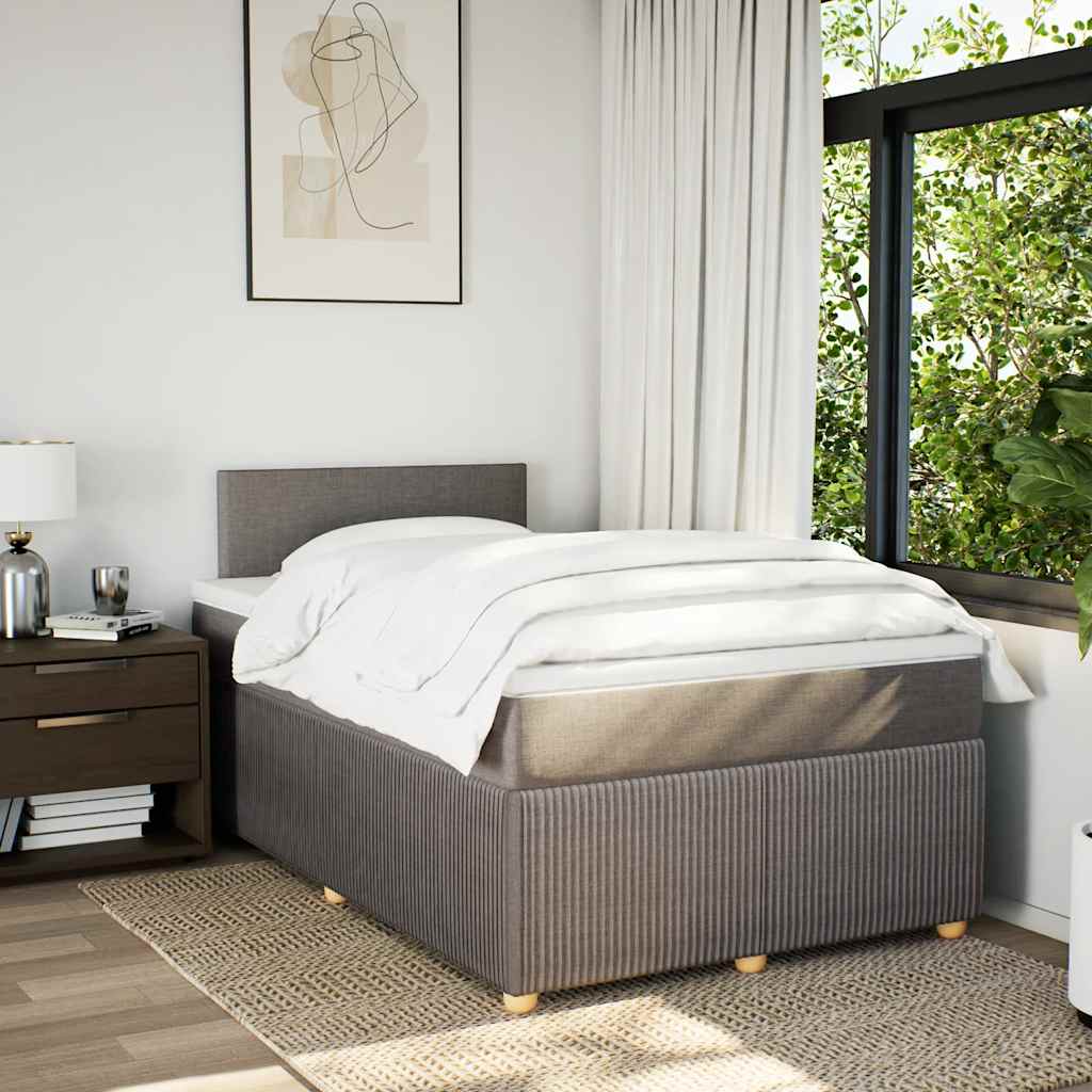Boxspring met matras stof taupe 120x200 cm is nu te koop bij PeponiXL, paradijselijk wonen!